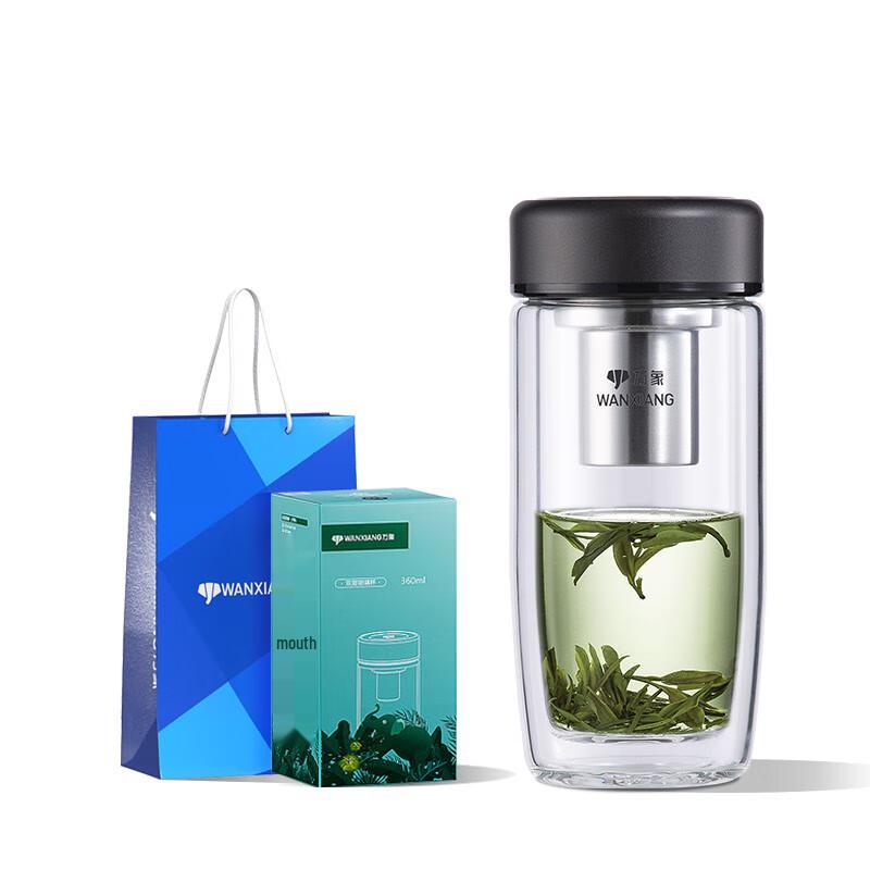 Versatile Double-Layer Borosilicate Glass Water Bottle