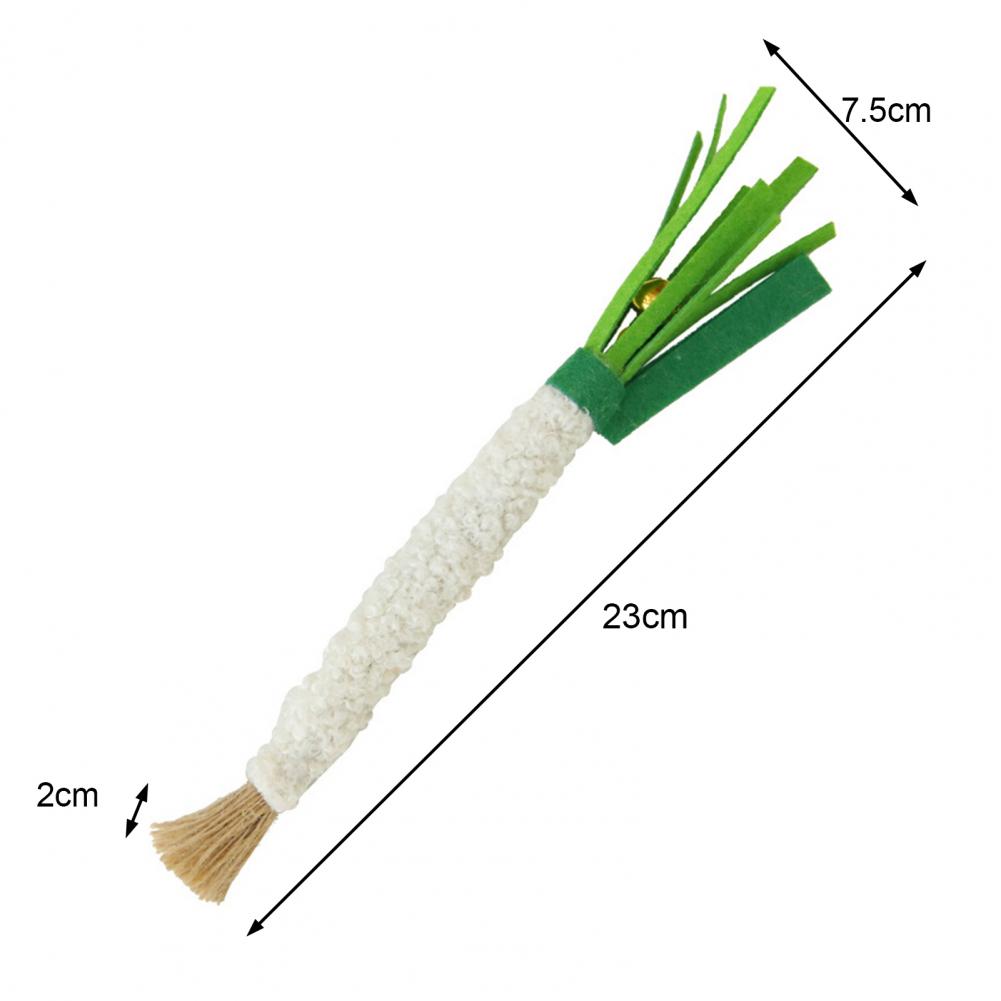 Cat Teaser Training Toy Kitty Teething Toy Scallion-shaped Cat Chew Toy for Teething Relief Training Soft Felt Pet for Kitty