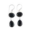 Black Onyx Gemstone 925 Sterling Silver Jewelry Handmade Women Earrings 1.88" EE-73-18