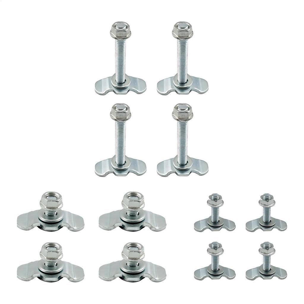 4PCS L-Track Stud Fitting, Threaded Double Lug Nut for Tie Down Straps, Cargo Control Hardware for Van Trailer Truck