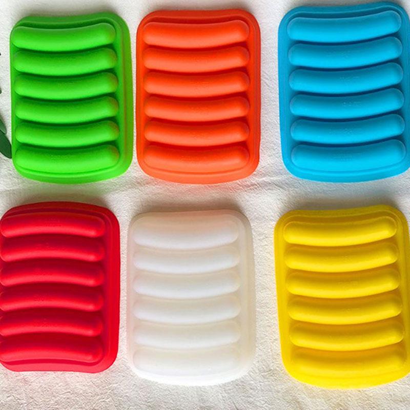 6 Cavity Silicone Sausage Mold Homemade Ham Dog Baking Egg Food Mould