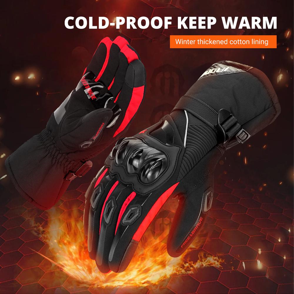 Wasserdichte Motorradhandschuhe Herren Winter Winddicht Warm Moto Schutzhandschuhe Moto Motocross Touchscreen Reithandschuhe