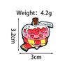 Adorable Cat on Flying Broom Brooch with Scarf and Bottle - Cute Badge Accessory