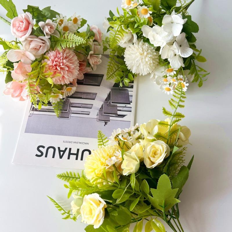 Finished Artificial Bouquets, Small Daisies, Artificial Flowers, Home Ornaments, Wedding Handcrafted Hairpins, Decorative Materials