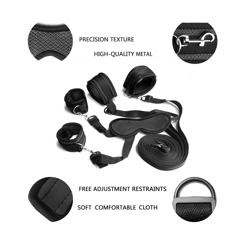 Sex Toys For Couples BDSM Bondage Set Under Bed Restraint Strap Handcuffs & Ankle Cuffs & Eye Mask Adults Games Erotic