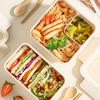 1100ML Lunch Box For Kids School Adults Office Wheat Straw Microwave Picnic Storage Portable Big Bento Box With Spoon Chopsticks