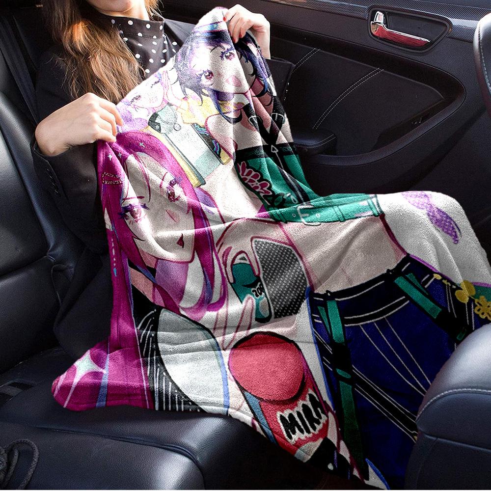 Gruppo di Ragazze Anime K-POP  Coperta Morbida Calda delle Quattro Stagioni  Copriletto Spesso a Maglia in Poliestere per Tutte le Stagioni per Letto, Campeggio, Viaggio  Regalo Perfetto