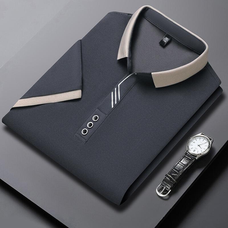 Men'S Short-Sleeve T-Shirt Summer Scissor Collar Casual Youth Men'S Solid Color Half-Sleeve Polo Shirt