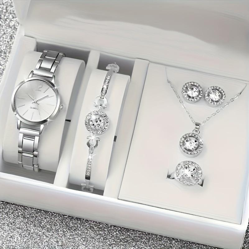 Small Dial Silver Small Steel Belt Five-Piece Set Women S Jewelry Five-Piece Set