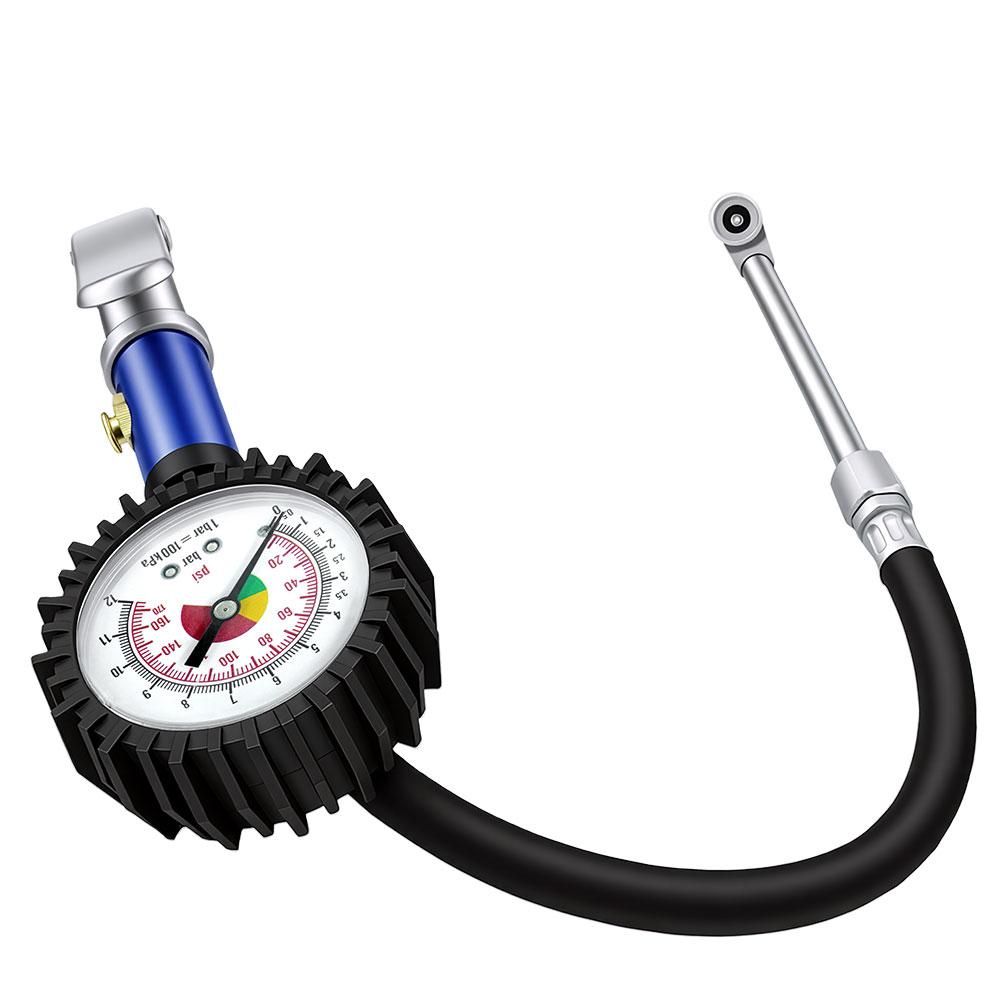 12 Bar Self Clamping Tire Inflator with Air Pressure Gauge and Quick Air Connector Pump Gun Tire Inflator Gauge Inflator Gun