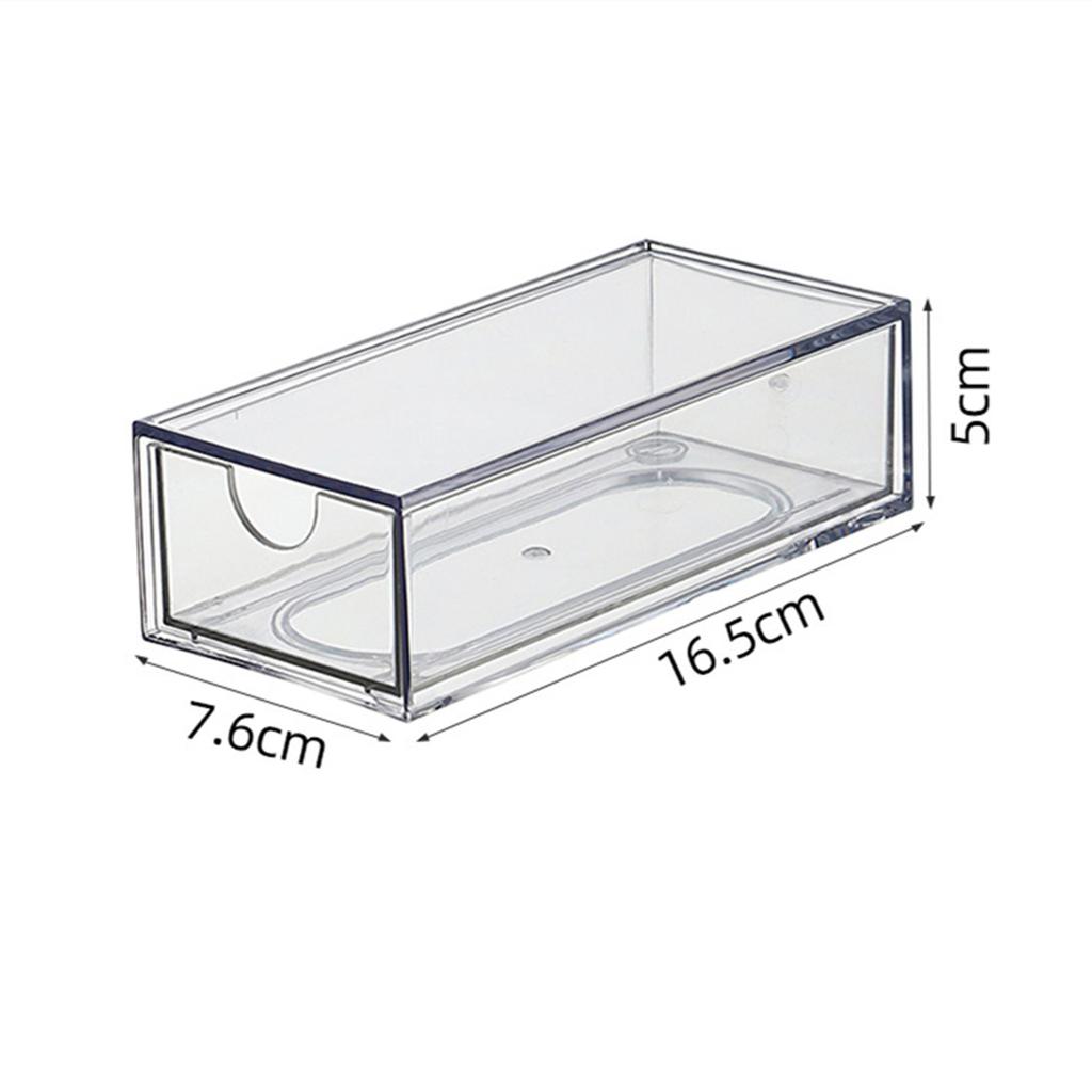 1 Acrylic Drawer-Type Coffee and Tea Bag Storage Box, Dust-Proof and Transparent Stackable Coffee Capsule Instant Milk Tea Desktop Organizer, Stat