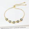 Gold-Plated Adjustable Crystal Flower Plant Bracelet for Women Female New Trend Daily Party Wrist Jewelry Girls Birthday Gift