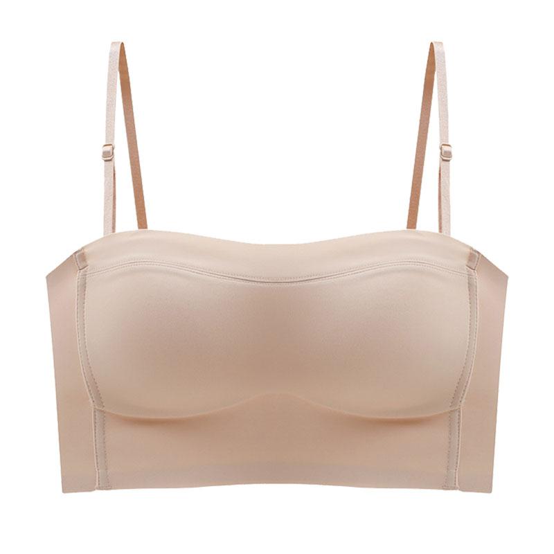 Bandeau podprsenka bez ramienok podprsenka bezšvové push up bralette neviditeľné spodné prádlo dámske tube top spodná bielizeň XL telová