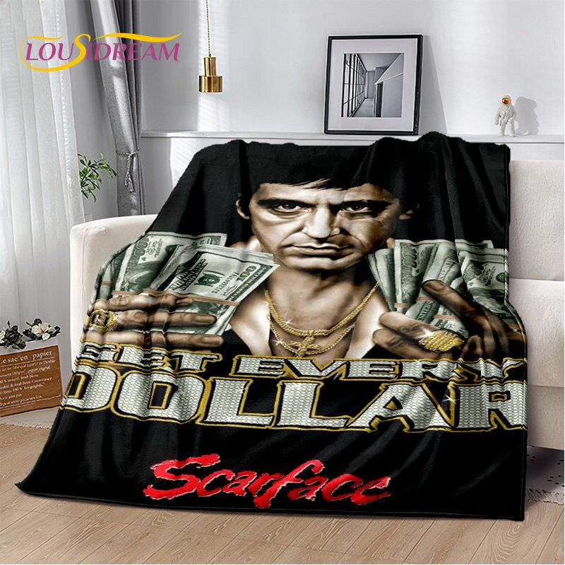 Movie Scarface Tony 3D Printing Soft Plush Blanket,Flannel Blanket Throw Blanket for Living Room Bedroom Bed Sofa Picnic Cover