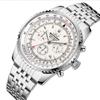 BRATRAINING Watch Quartz Watch Waterproof for Daily Life Men's (Metal White)