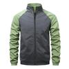 European and American Men's Stand-up Collar Jacket: Autumn/Winter Color Block Casual Coat