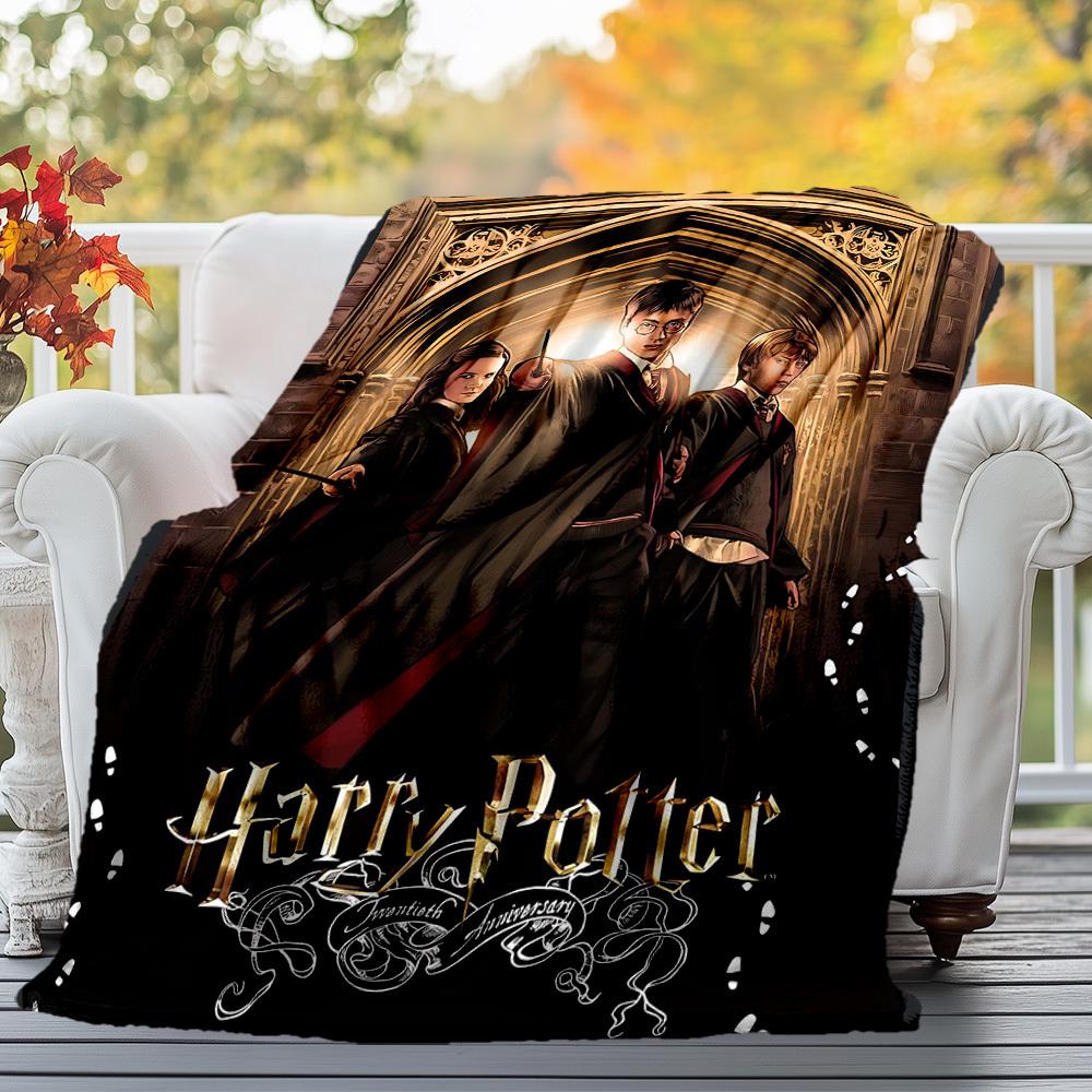 1PC Harry Potter Twentieth Anniversary Outdoor Flannel Blanket Soft Plush Decor for Picnics, camping,Bedroom, Playroom, Office1209A