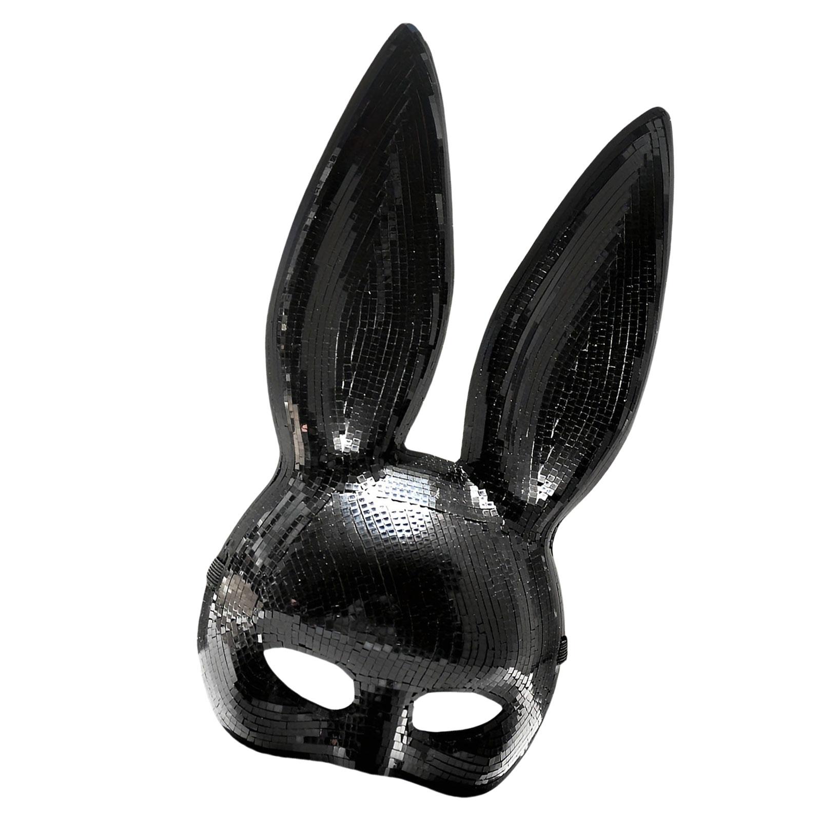 

Cute Bunny Face Mask for Dress Up Balls Playful Bunny Face Shaped Mask for Costume Parties Halloween Easter and More чорний