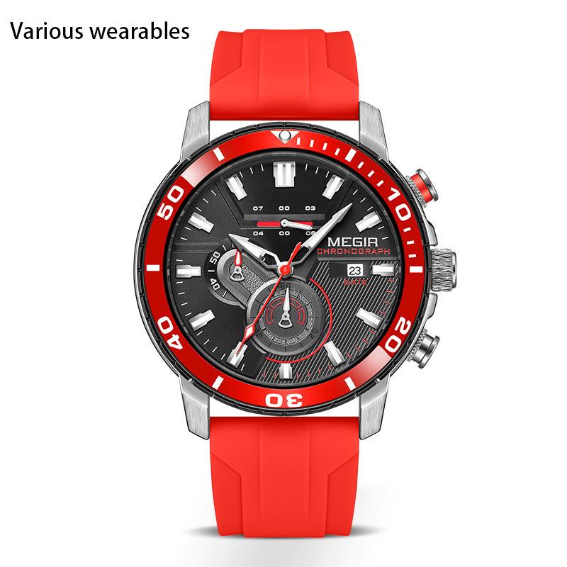 

Новые многофункциональные модные спортивные часы с хронографом и силиконовым ремешком для мужчин