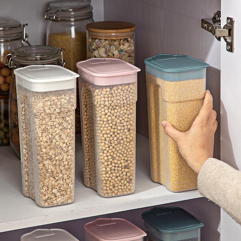 Food Grade PP Storage Box Sealed Grain Rice Container Organizer Moisture-Proof Fresh-keeping Tank Jars Kitchen Accessories