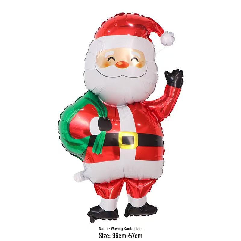 Large Christmas Tree and Santa Claus Aluminum Foil Balloons for Window Display 