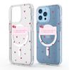 Red Heart Magnetic Transparent Case for iPhone 15/16/17 Pro Max – Full Coverage