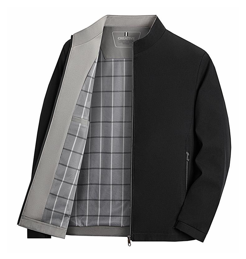 

Men s Business Casual Stand-Collar Jacket for Middle-Aged and Elderly 180/XL (Recommended 125—145 lbs)