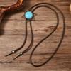 Bolo Tie Cowboy Costume Accessory for Men and Women Adjustable Length Vintage Metal Butterfly Pendant Necktie Necklace