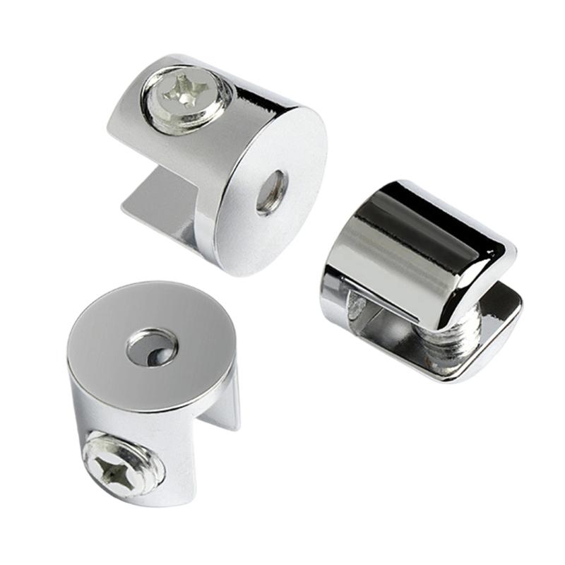 10Pcs Adjustable Zinc Alloy Glass Clip Cabinet Shelf Support Plates Bathroom Glass Holders for Fixing Bathroom Glass
