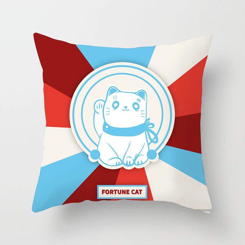 New Style of Lucky Cat Series Pillowcases, Home Office Sofa Pillow Cushion Covers, Seats