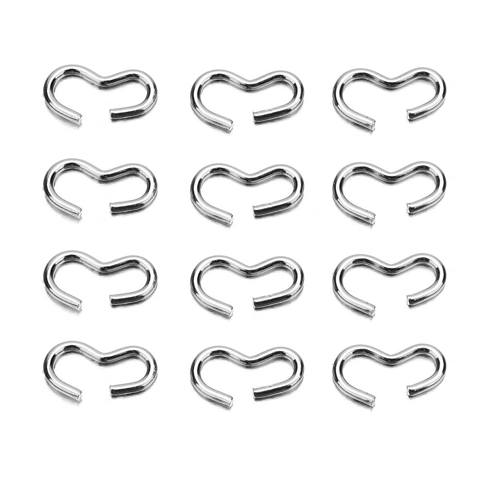 100Pcs Stainless Steel B-Shaped Buckle Bracelet Necklace Pendant Connector Bail Clasps Claw Charms Bracelet Hooks Crimps End Jew