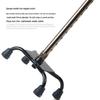 HEPO Aluminum Alloy Quad Cane: Adjustable Height, Four-Legged Support for Seniors