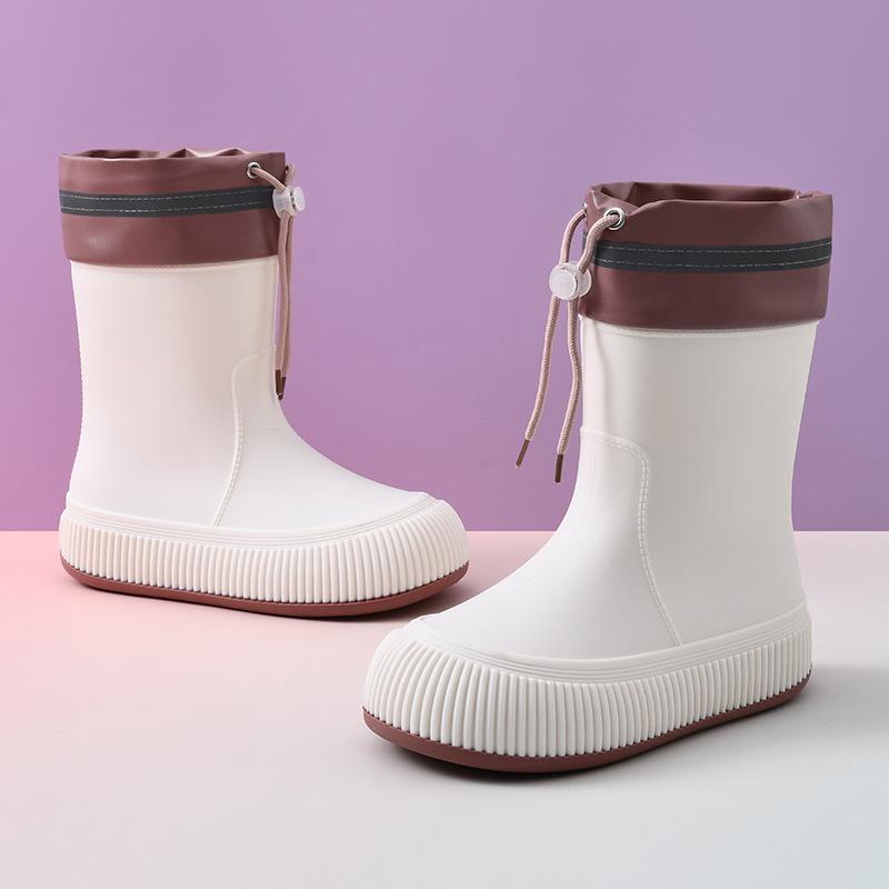 Medium Tube Bundle Eva Rain Shoes Women's Adult Non-slip Water Shoes Catch the Sea Soft Sole Wear-resistant Fashion Rain Boots