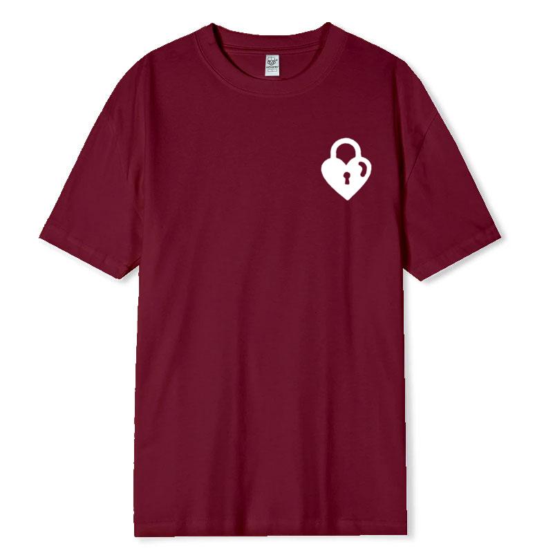 Lustige Herzschloss und Schlüssel passende Partnerhemden Hochzeits paar Valentinstagsgeschenk Valentinstag Liebe Unisex Erwachsene Baumwoll Tops