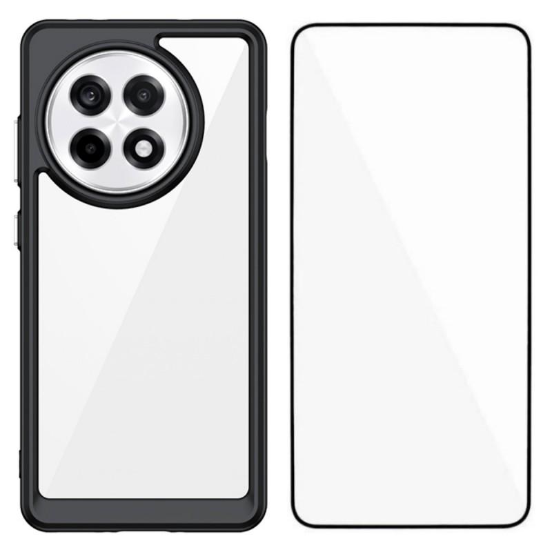 For OnePlus Ace 5 5G/OnePlus Ace 5 Pro 5G Phone Case WANLONFENG XC Series TPU Acrylic Cover with Tempered Glass (Big Lens Hole)