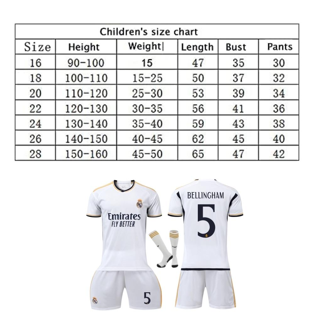 Real Madrid Bellingham Kids Sports Equipment Soccer Jersey YSHT White