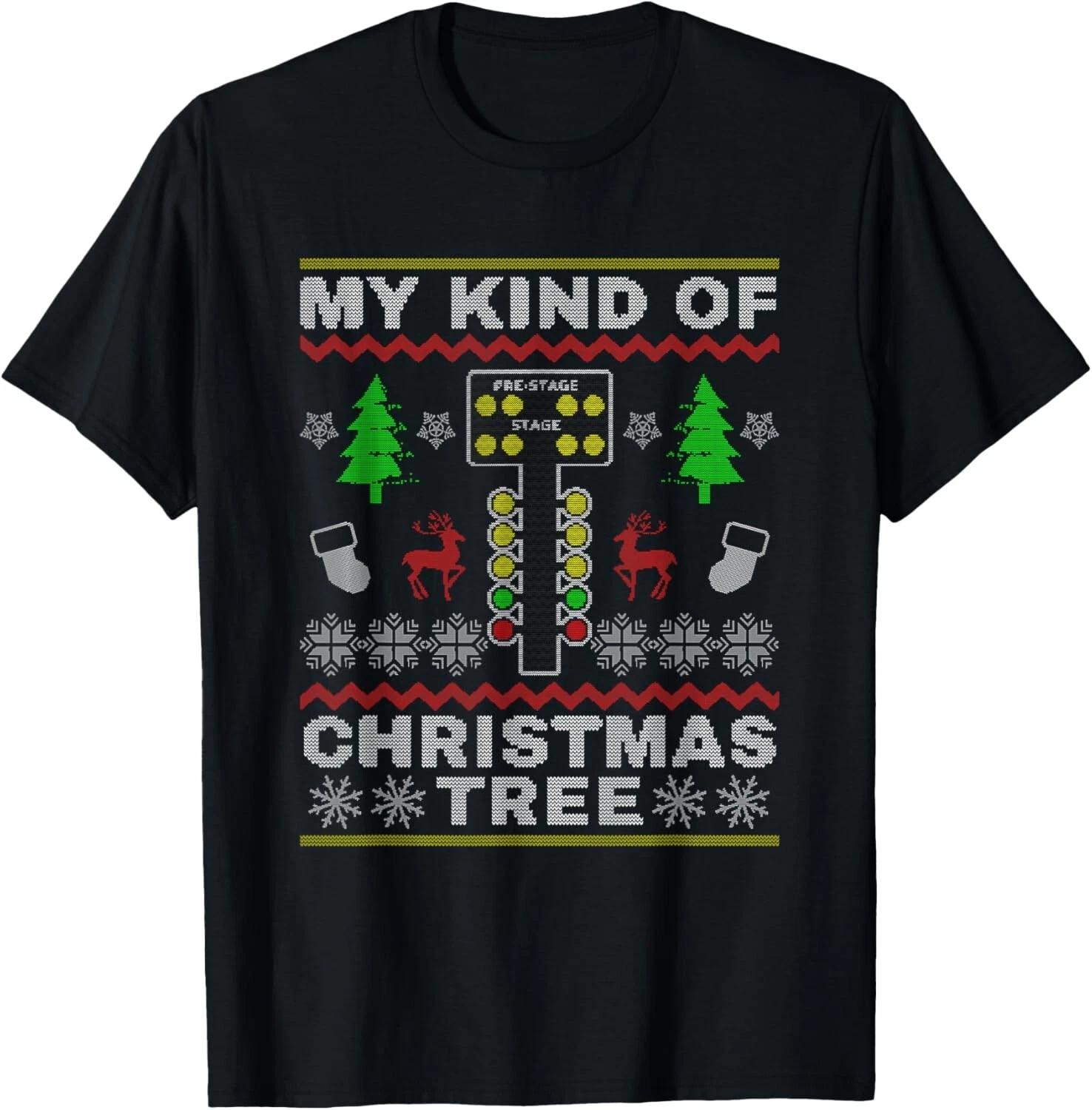 

Drag Racers Racing Christmas Tree T- Shirt 4XL