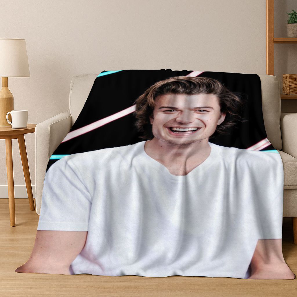 2026 New Joe Keery Art Flannel Blanket,warm and Cozy Soft Throw Blanket for Home Bedroom Bed Sofa Picnic Office Cover Gift Kids