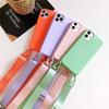 Silicone Lanyard Phone Case For iPhone 12 13 Mini 14 15 16 Pro Max X XR XS Cover With Neck Strap Crossbody Necklace Cord
