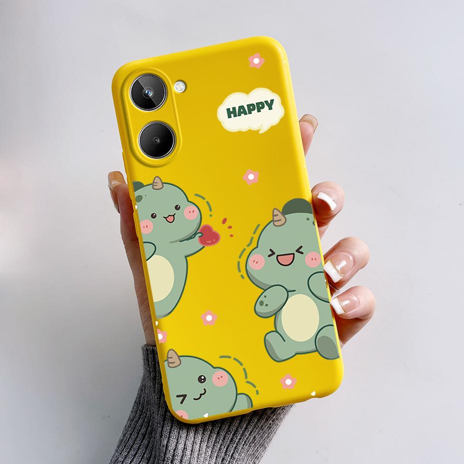 For Realme 10 4G 6.4" Soft Silicone TPU Shockproof Phone Case For Realme 10 RMX3630 Cartoon Pattern Bumper Protective Back Cover