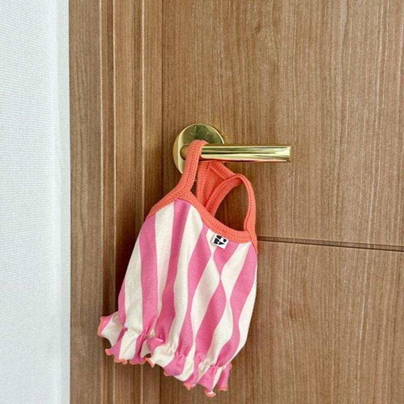 PLUM STUDIO Vertical Stripe Crop Top - Pink Orange