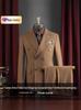 Premium Men's Casual Coffee Double-Breasted Suit - Ideal for Weddings and Professional Events