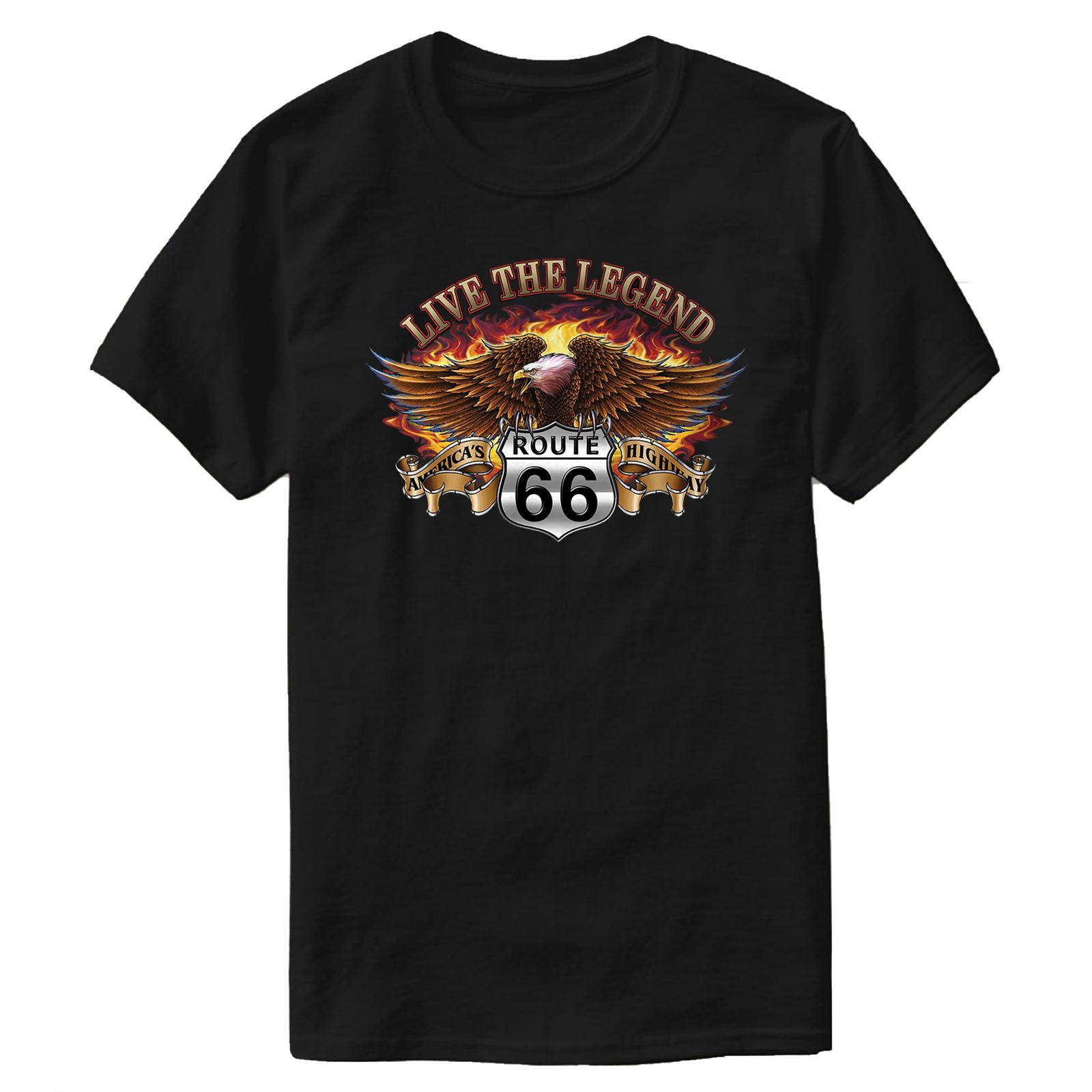 Live The Legend Route 66 Eagle Graphic TShirt 100 Cotton ONeck Short Sleeve Summer Casual Mens Tshirt S