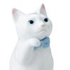 Noritake pair set of approximately 12cm tall and white bone Maneki-neko (beckoning cat) figurine, 2, 6.5cm wide, china, P45556/AC4578