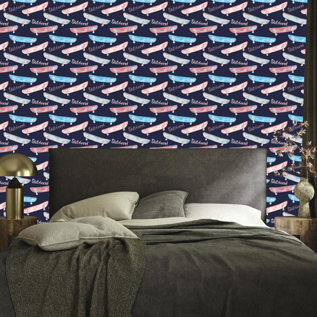 Colorful Skateboards Wallpaper for Living Room and Bedroom 50x1000