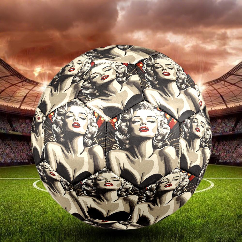 Marilyn Monroe Print Size 5 Soccer Ball, Standard Match Football for Sports Game and Team Practice, Ideal Gift for Soccer Fans