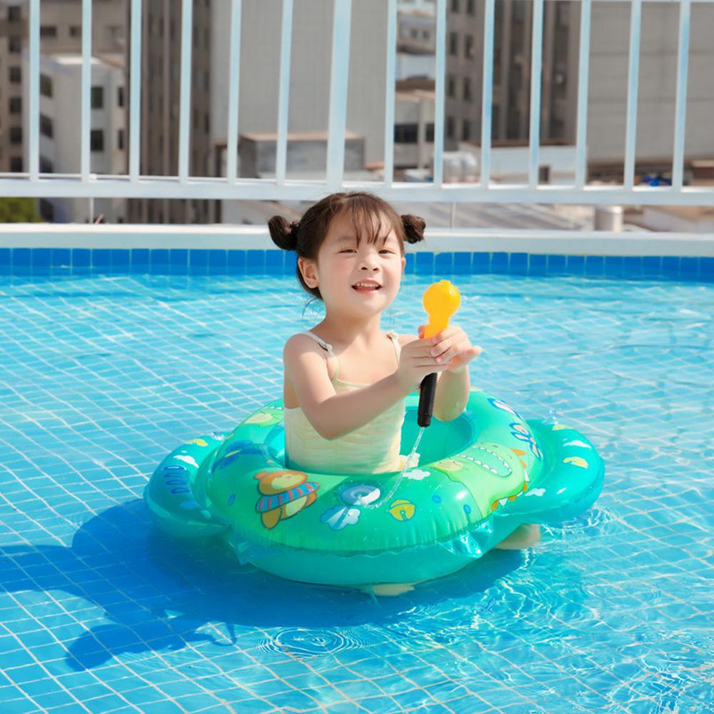 Baby learns to swim inflatable seat with handle and interactive swimming ring with water gun