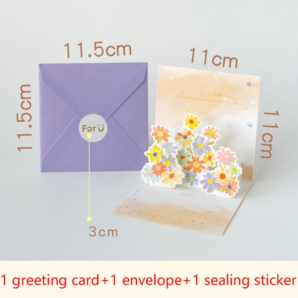 Surprised Pop Up Love 3D Greeting Card with Envelope Flower Valentine's Day Card Rose Greeting Card Happy Birthday