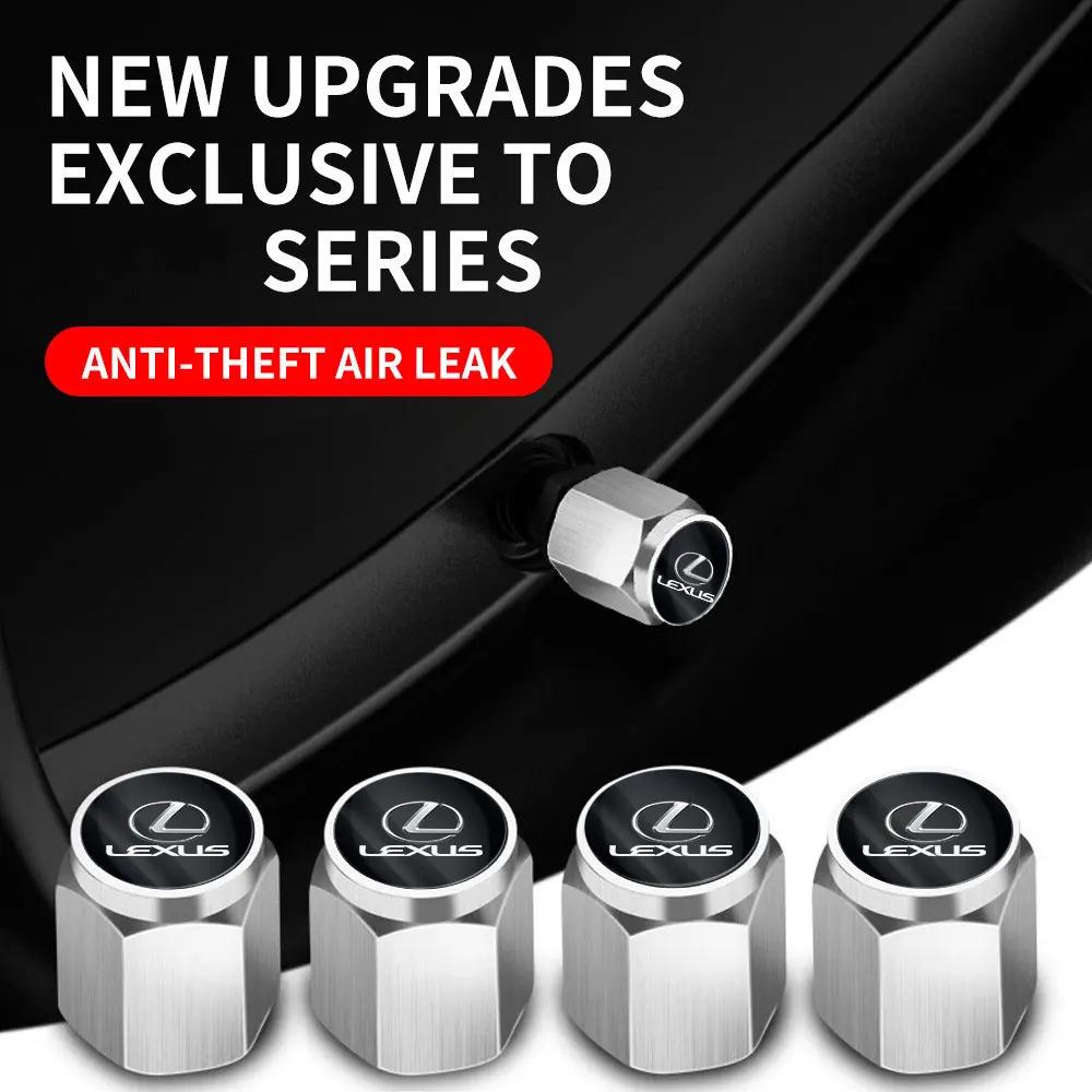 4Pcs Aluminum Alloy Car Tire Valve Covers Accessories For Lexus ES300 RX330 RX300 GS300 IS250 IS200 CT200h IS300 NX RX LX GX GS