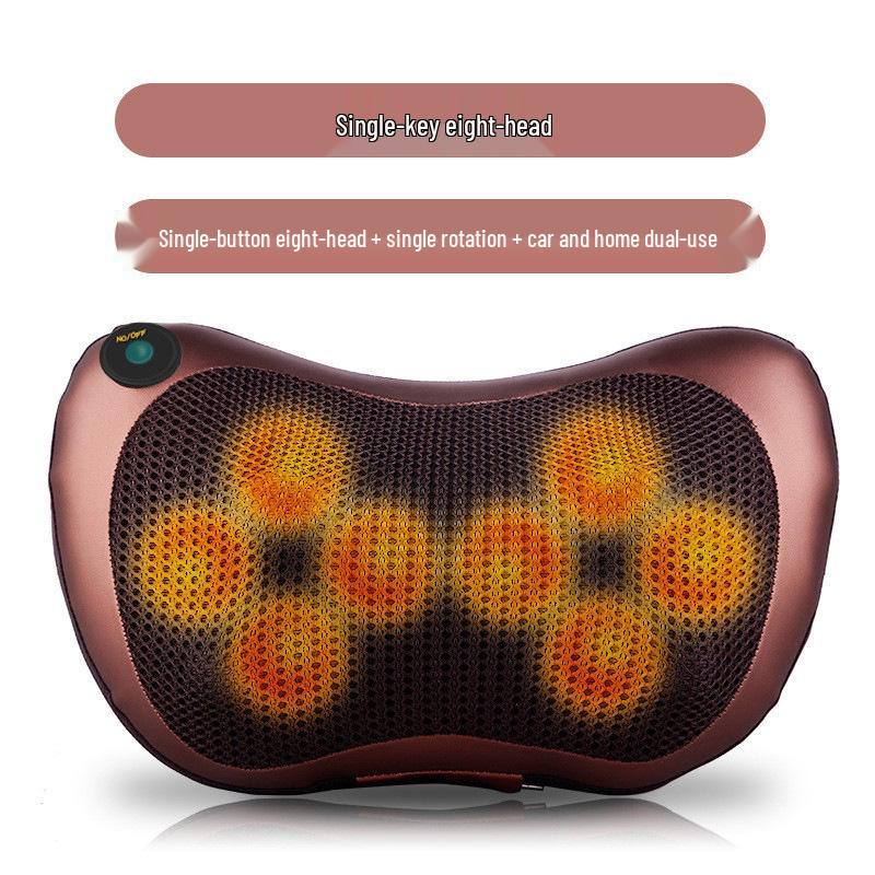 Cross-Border Cervical and Lumbar Massager: Multi-Functional Pillow for Neck and Waist with Kneading and Heat Therapy.